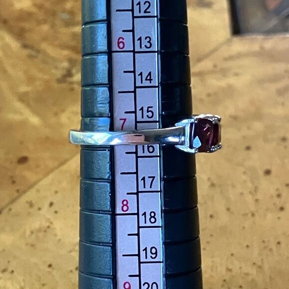 Natural Tanzanian Wine Garnet Sterling Silver Ring Size 7 - Picture 8 of 9